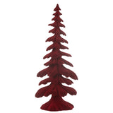 Décoration J-Line Denneboom en polyresine rouge, vue de face