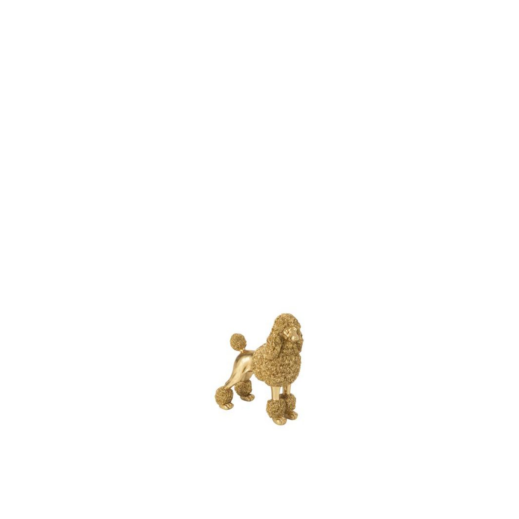 Vue latérale de la figurine J-Line Caniche en or