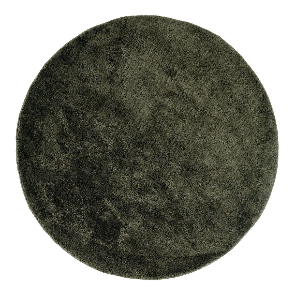 Tapis Miami vert rond Ø160 cm avec texture luxueuse et moderne