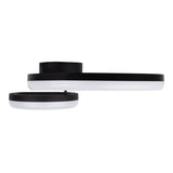 Plafond CCT LED "circulo" en métal noir et en plastique de couleur sable de 53 cm de long