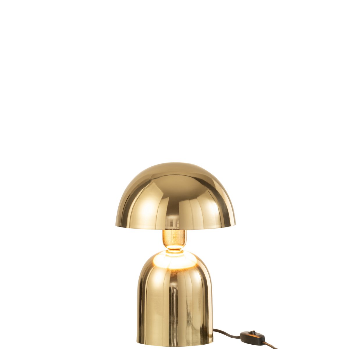 J-Table Champignon de Lampe en métal doré brillant vue de face