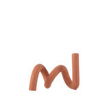 Bougeoir Twist 1 en céramique orange de J-Line, vue de face