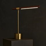 Lampe Livia en métal doré et bois