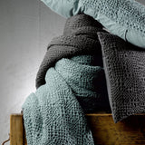 Jeté stonewashed Tana Vert de gris 260 x 260