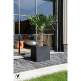 Cache-pot carré en fiberstone noir