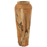 Vase en teck J-Line - Gros plan sur la texture du bois