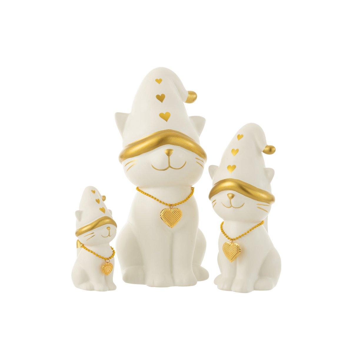 Gros plan sur la tête de la figurine chat J-Line, mettant en valeur le chapeau