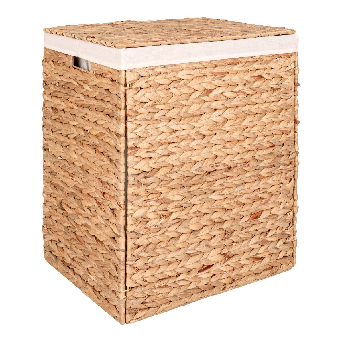 Panier à linge Passo en jacinthe d'eau avec couvercle