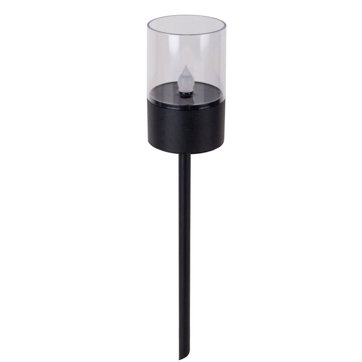 Lampe solaire sur pied dans un jardin moderne