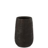 Vase inégal rugueux en céramique noir de J-Line, 31 cm de hauteur