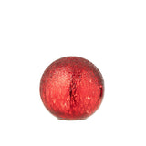 Boule Craquelée J-Line en verre rouge avec LED, vue 1