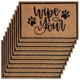 Lot de 10 tapis de noix de coco 60 x 40 cm motif paillasson paillasson paillasson tapis anti-poussière porte d'entrée