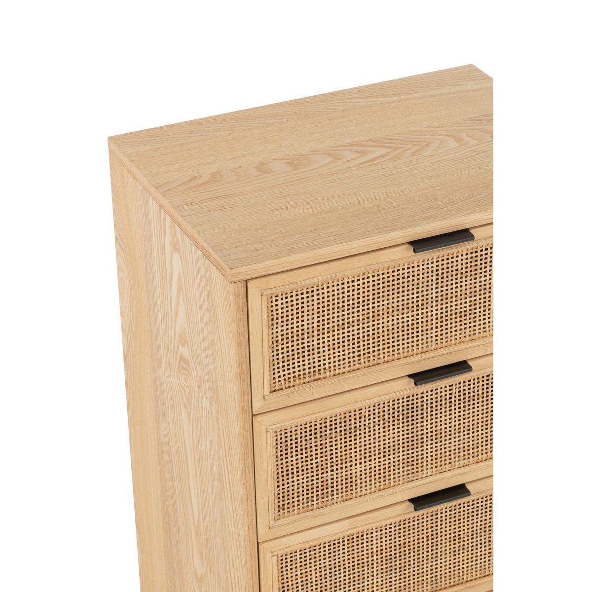 Détail du matériau bois de la commode J-Line