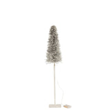 Sapin de Noël J-Line blanc avec lumières LED allumées