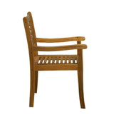 Détail du grain du bois d'acacia sur le fauteuil