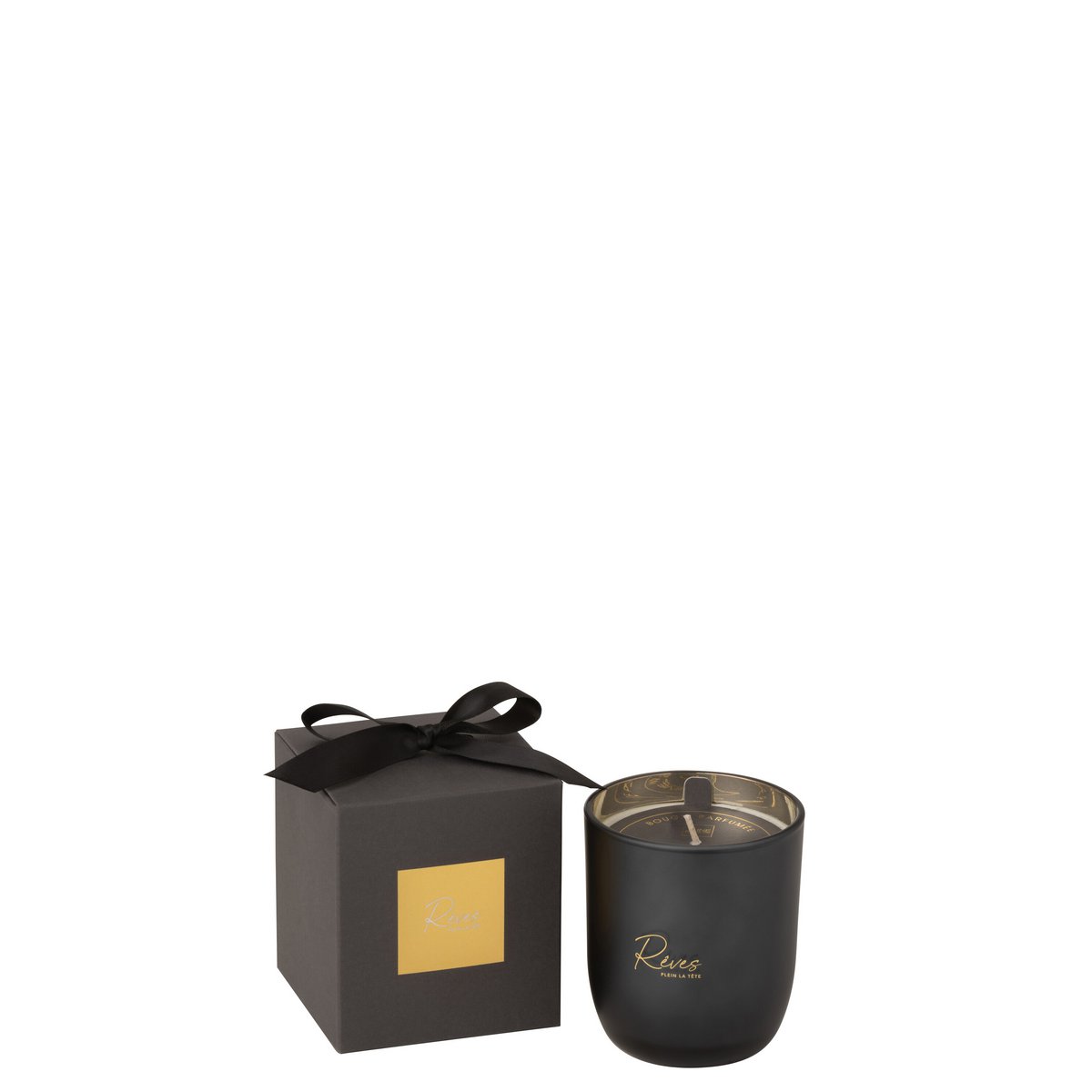 Bougie parfumée J-Line Rêves Noir, élégante et raffinée en noir