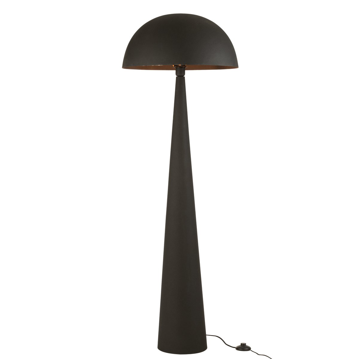 Lampadaire J-Line Chample en métal noir, vue de face
