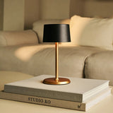 Lampe de table rechargeable David noir et or