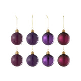 Boule de Noël J-Line en verre violet mat et brillant, décoration élégante