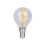 Lampe filamentale à LED 6 set avec e14 version 4 watts, en métal et en verre, clair