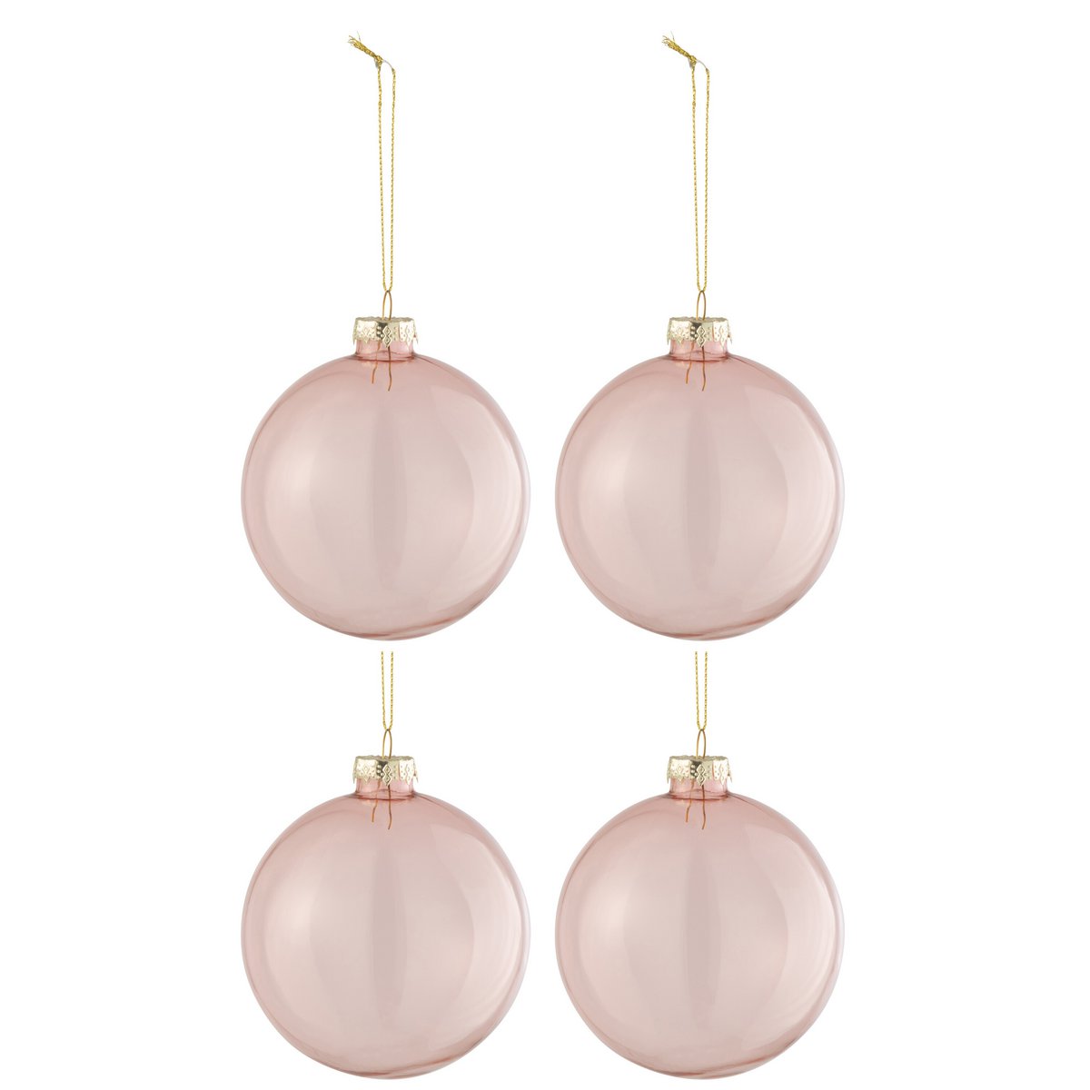 Boule de Noël J-Line en verre rose clair, élégante et raffinée