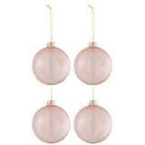 Boule de Noël J-Line en verre rose clair, élégante et raffinée