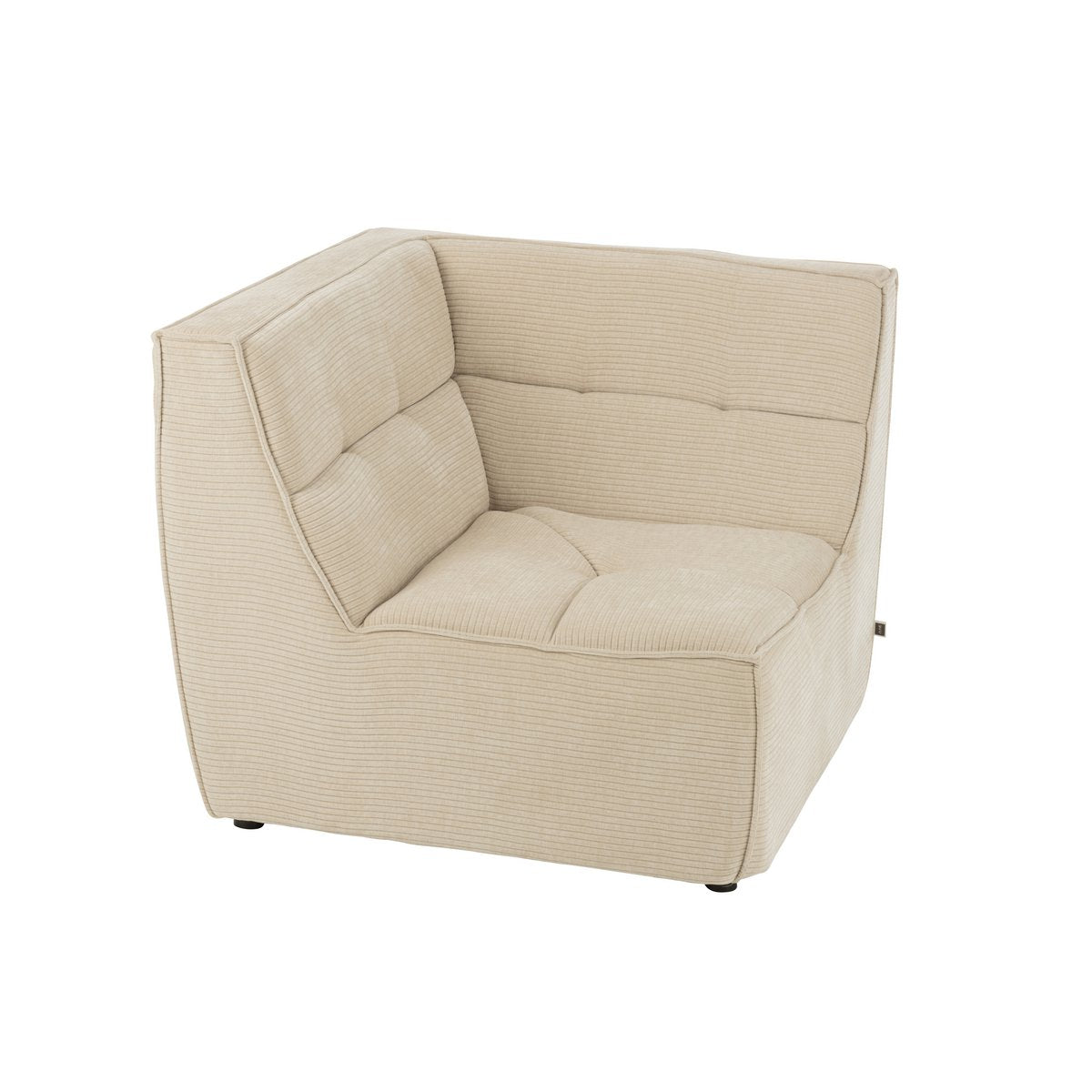 Détail du tissu beige de la chaise d'angle Grid J-Line