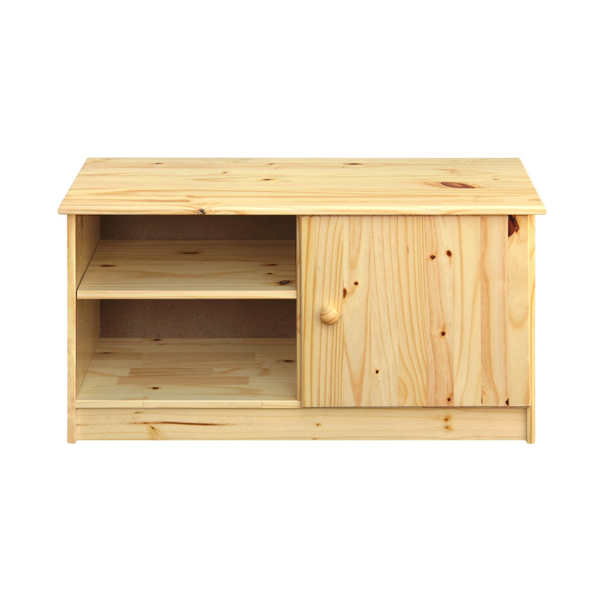 Armoire à chaussures en pin massif avec porte fermée