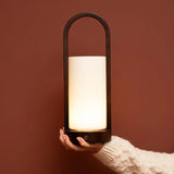 Lampe de table rechargeable en bois marron foncé Evie