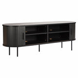 Lowboard noir dans un salon moderne avec décoration scandinave