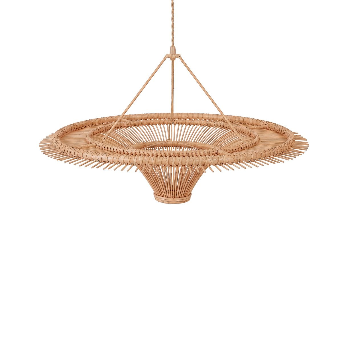 Pendentif Ciel en rotin naturel, design fluide et élégant