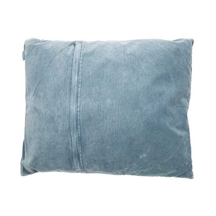 Coussin Velours Jade bleu délavé 60x50
