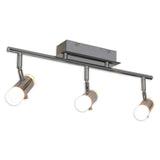 Plafond LED "Garda" de 46 cm de long, avec des LED intégrées, en métal et acrylique colorants chromés