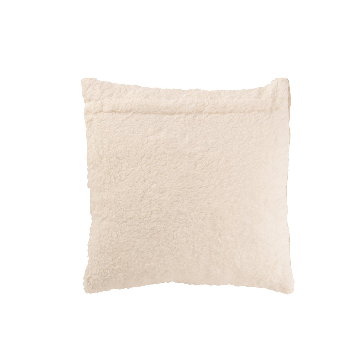 Coussin Teddy Rayures Beige - Vue d'ensemble sur un canapé