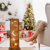 LED WOOD-DECOLUM Lune / étoiles de 60 cm de haut de Noël de haut en bois avec des LED fermement intégrées