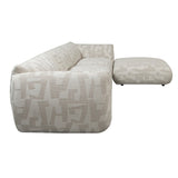 Canapé Amsterdam 4 places avec pouf Glyphes Blancs, design épuré et moderne.