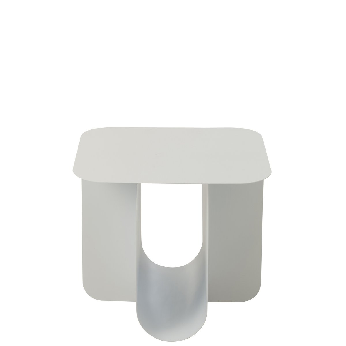 Table d'appoint J-Line Square en métal blanc sur un fond neutre