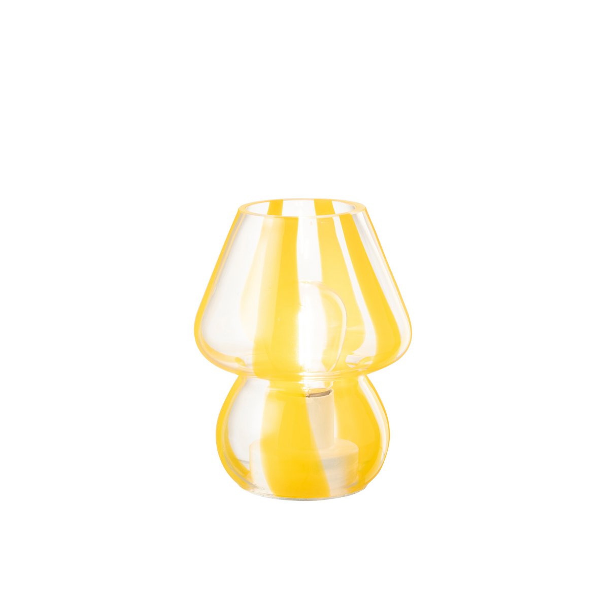 Lampe à poser J-Line rayée - verre - transparent/jaune - petite