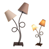 Lampe de table, "boho" "à 2 flammes, lampe de table brun / beige, avec socket e14, pour salle à manger, salon, couloir ou bureau, 65 cm de haut