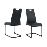 Chaise cantilever noire avec structure luge, vue de face