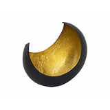 Porte-toile de cuve à 16 parties Bougeoir de bougette Lune Moon Forme Black Matt Gilded à l'intérieur