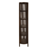 Vue latérale de l'étagère Conie en bois de manguier, design minimaliste