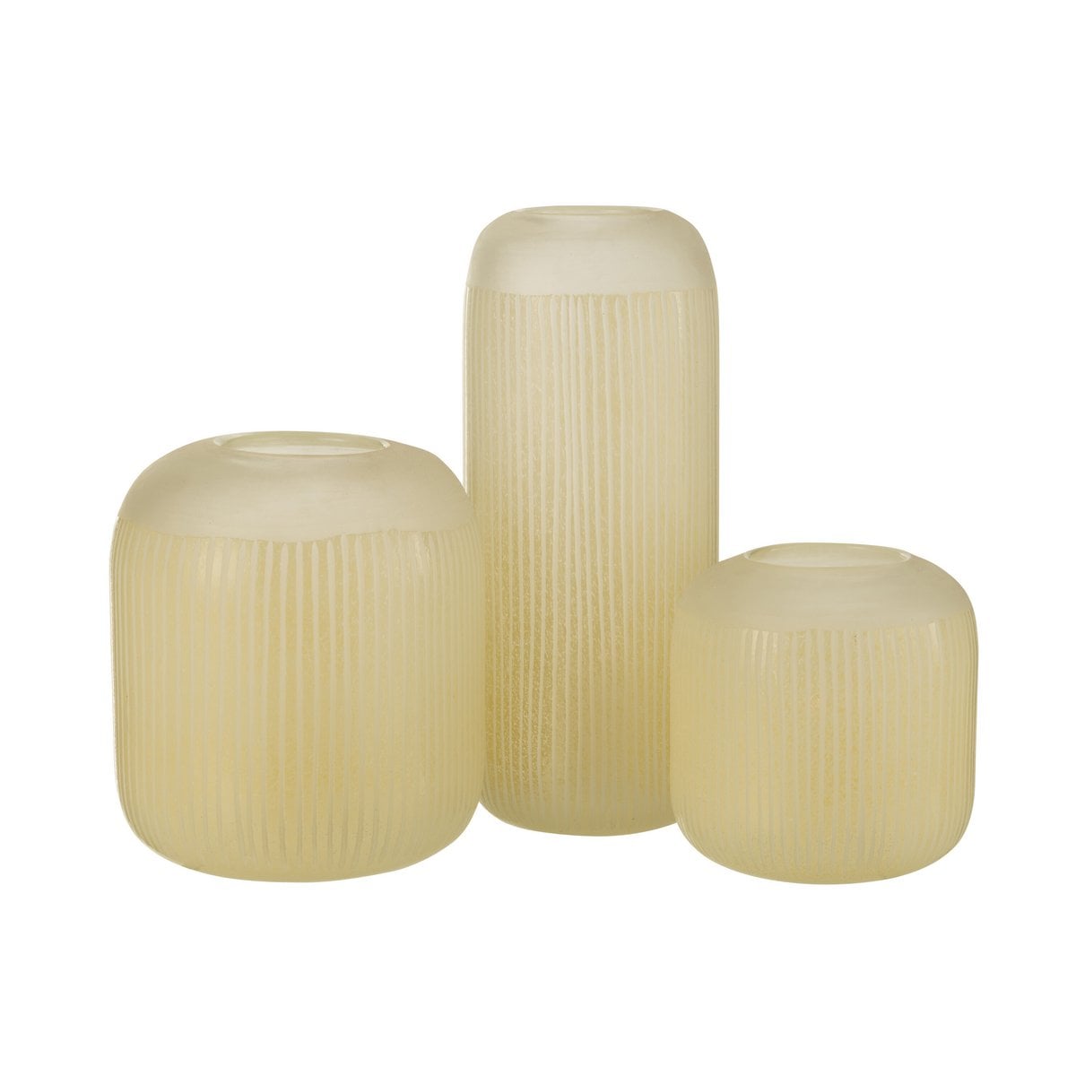 Vase J-Line Stripes sur une table en bois, décor élégant