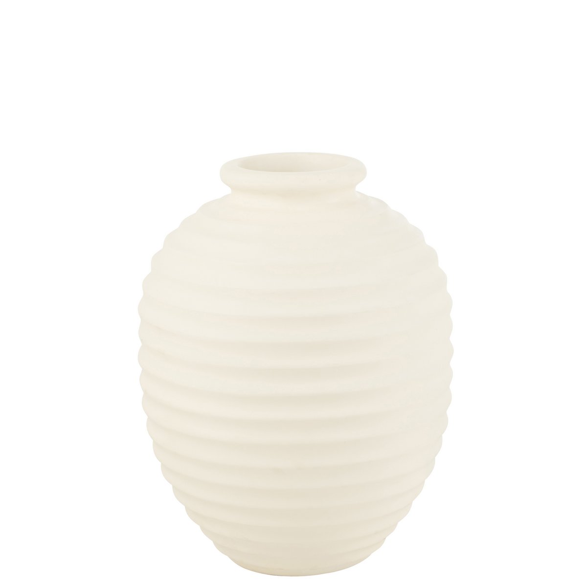 Flowerpot Ovale Terracotta J-Line - Détails de la céramique blanche