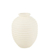 Flowerpot Ovale Terracotta J-Line - Détails de la céramique blanche