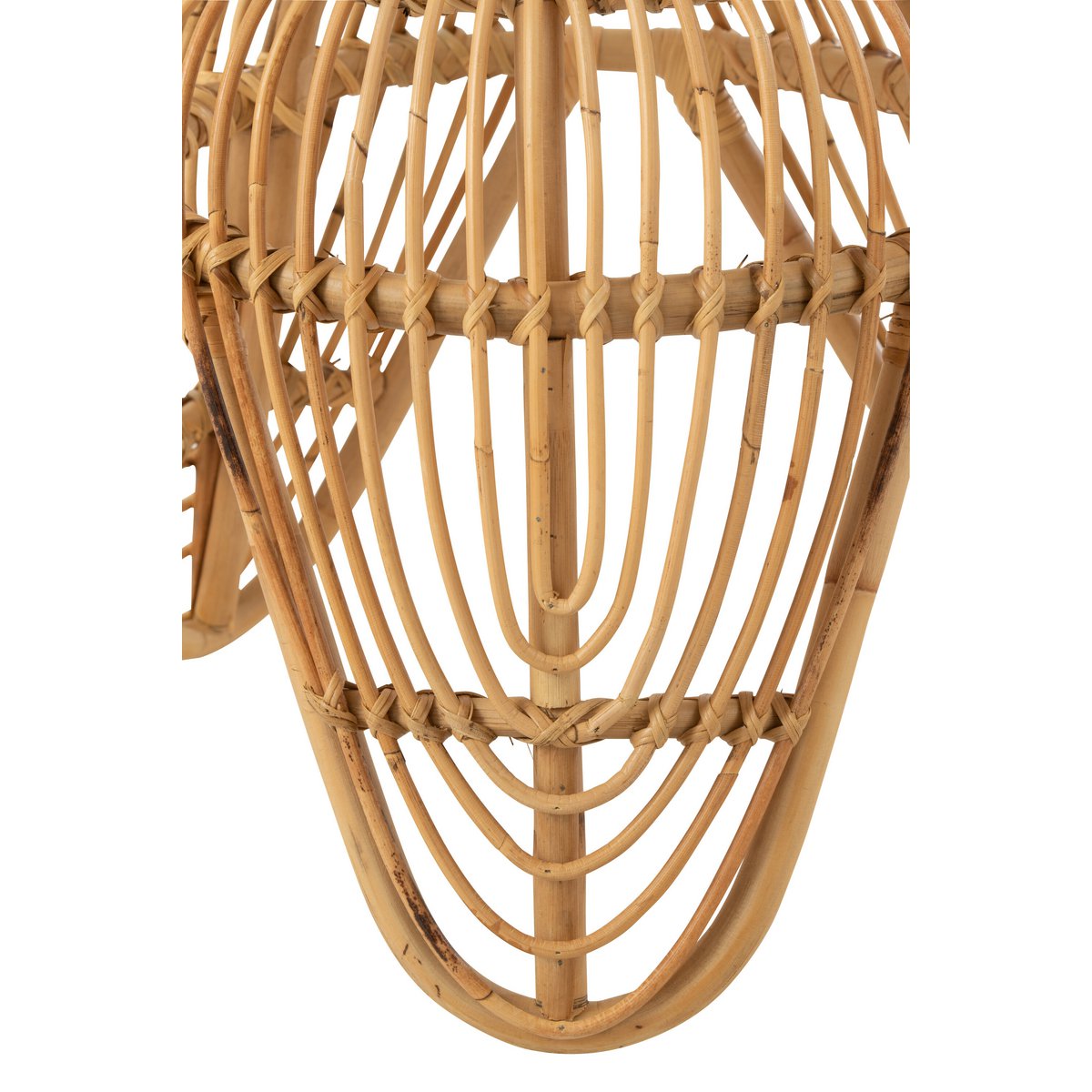 Tabouret Lea en rotin naturel de J-Line, vue de face
