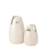 Poignée de vase J-Line en céramique blanche, vue de face