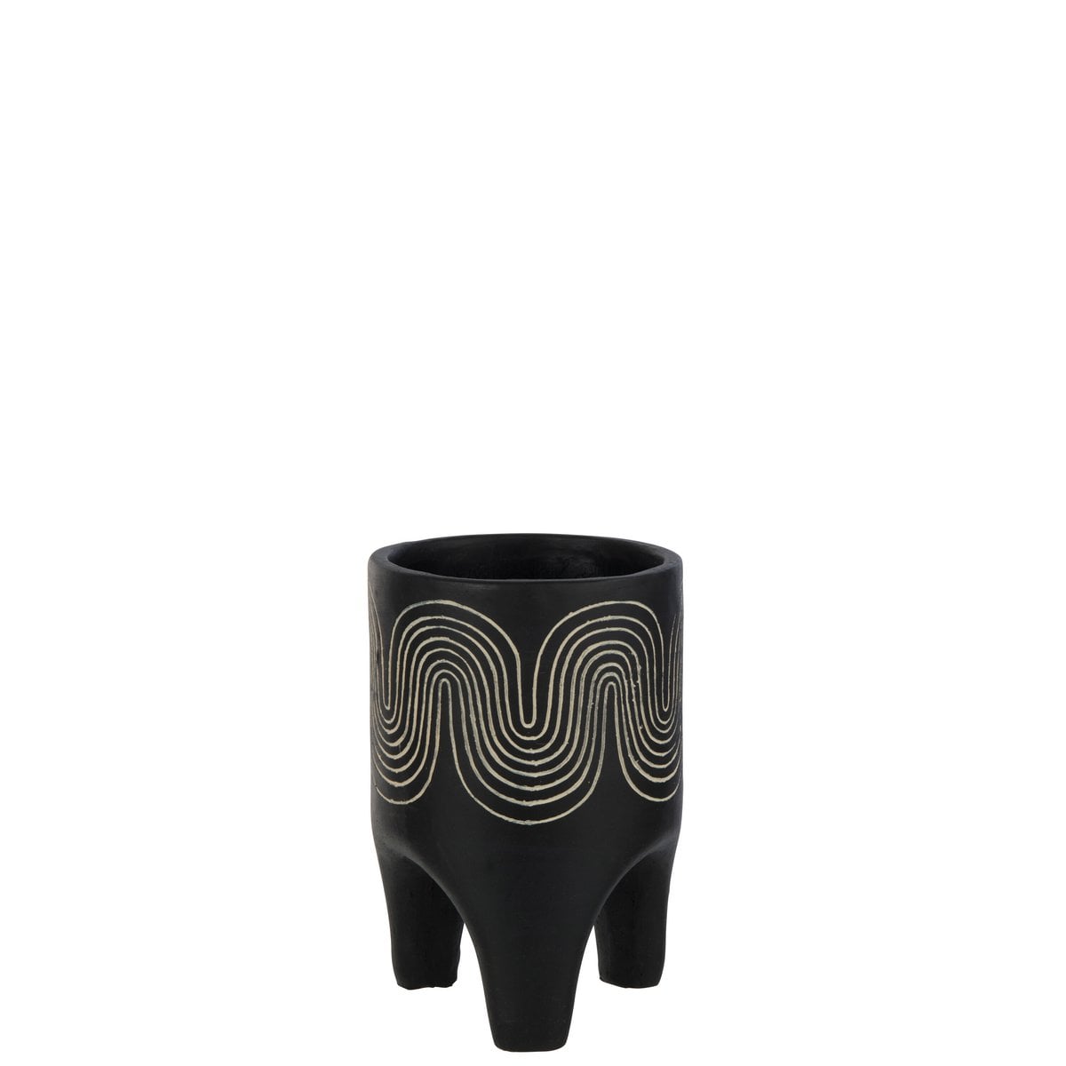 J-Line Flowerpot sur pied Golf en ciment noir, élégant et moderne