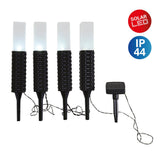 4 Set LED Spike extérieure, pour l'extérieur, la terre en plastique en plastique en noir, LED intégrée