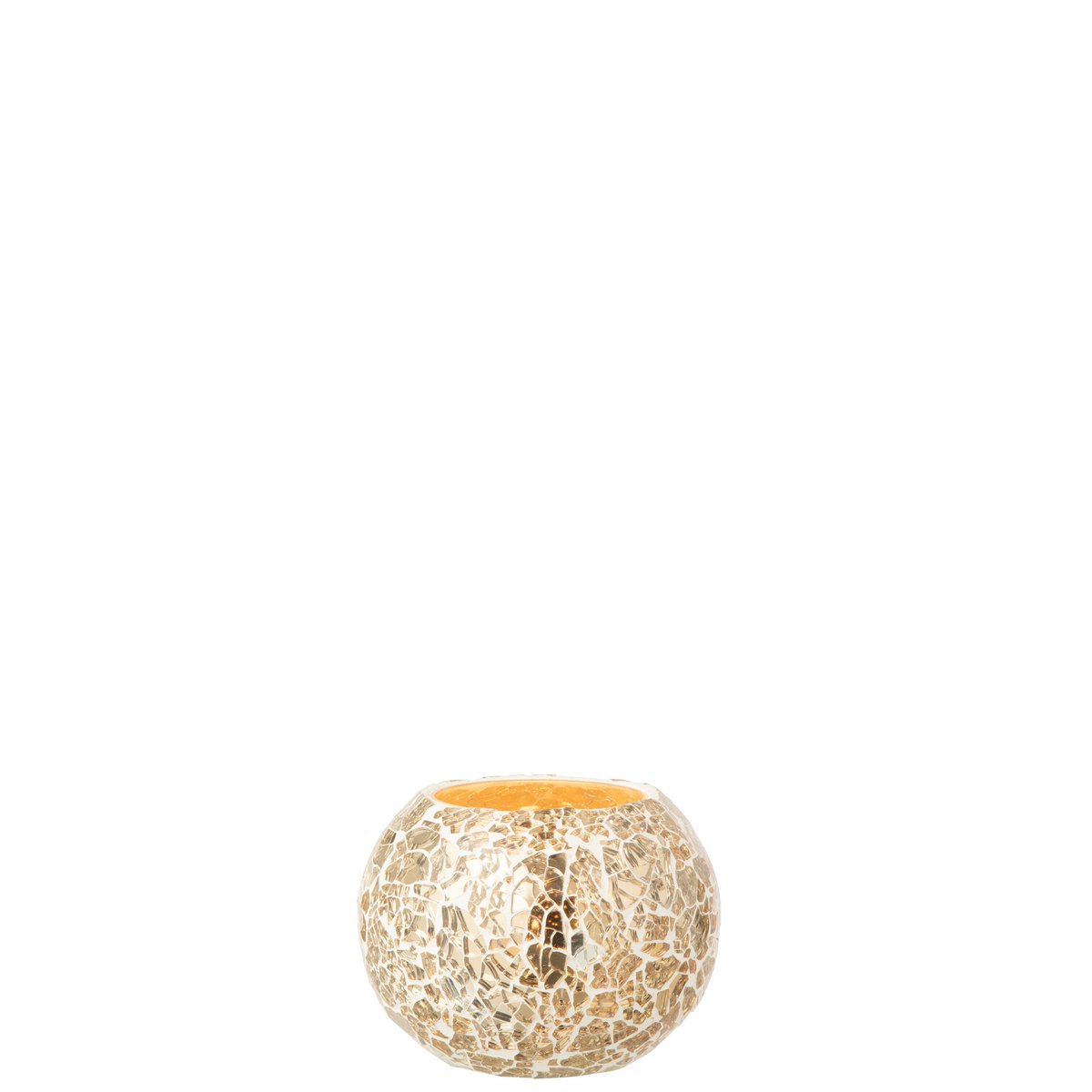 Bougeoir J-Line Cracked Gold, design élégant en verre doré